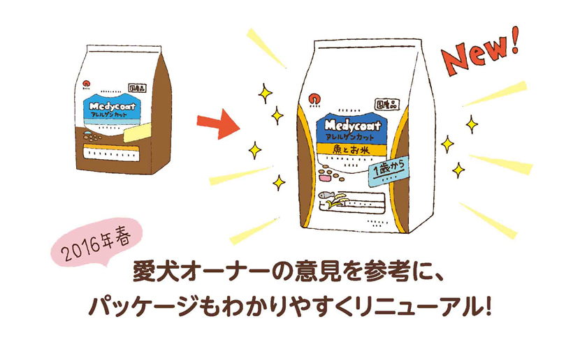 2016年春 愛犬オーナーの意見を参考に、パッケージもわかりやすくリニューアル！