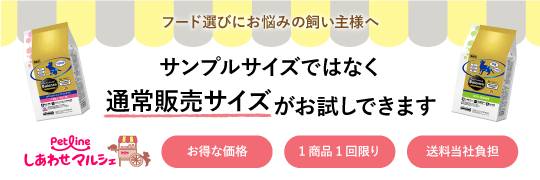 フード選びにお悩みの飼い主様へ　通常販売サイズがお試しできます　送料当社負担